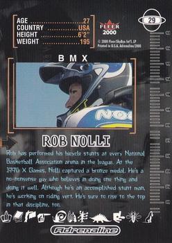 2000 Fleer Adrenaline #29 Rob Nolli Back